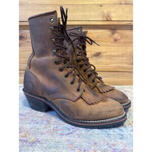 PD Tuff Learher Packer Kilte Western Laceup Boots 7